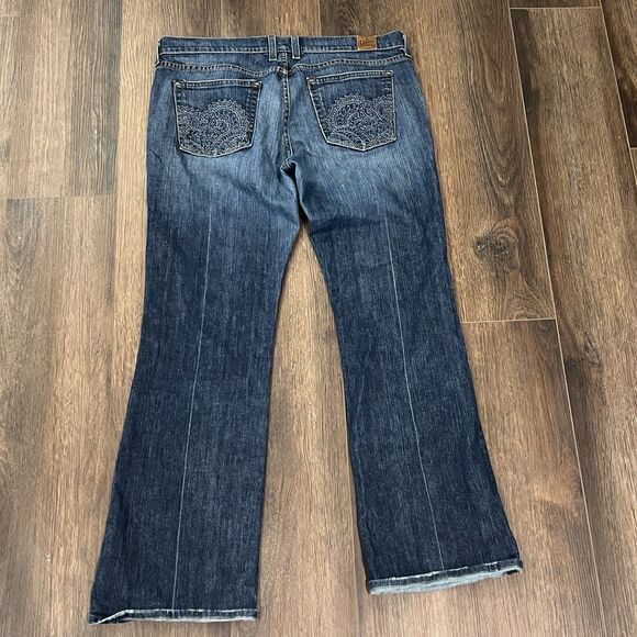 Lucky Brand Dungarees Jeans Bootcut Embroidered Denim Women's Size 14/32 - Picture 9 of 11